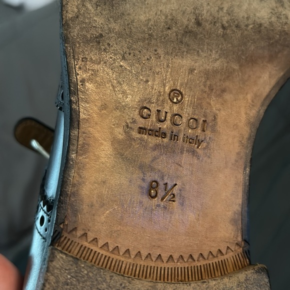 🖤 GUCCI 🖤 🇮🇹 Authentic Double Monk Strap Brogue Black Leather Shoe Men 8.5 9 - Picture 12 of 15